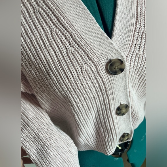 H&M Rib Knit Cardigan Light Pink, Size XS X-Small - Picture 8 of 12